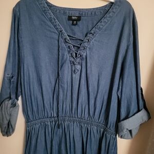 Mossimo Lace-Up Denim Dress